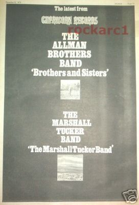 Allman Brothers Marshall Tucker Albums RARE Poster Size Advert