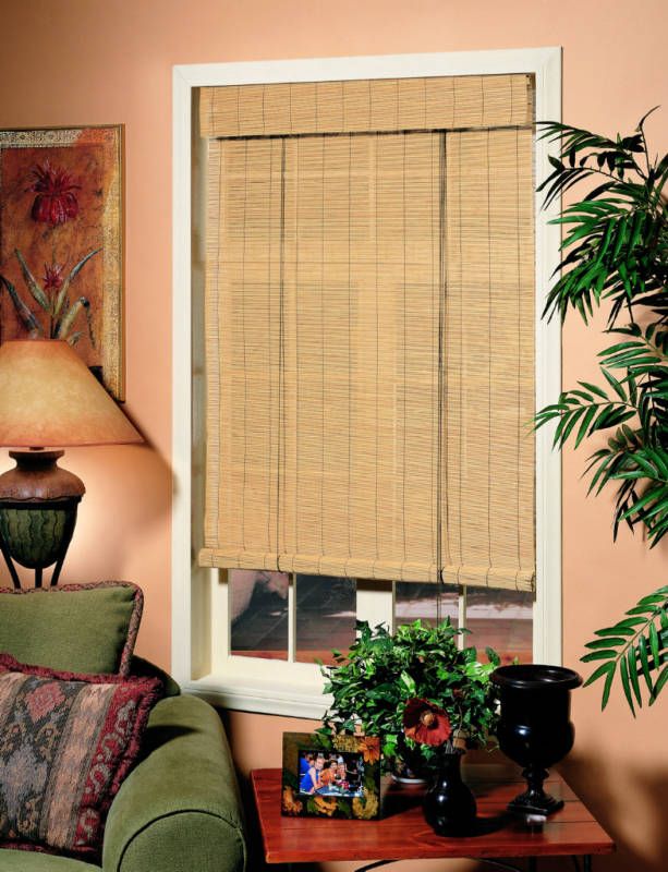 Matchstick Bamboo Roll Up Window Blind Natural 30x72