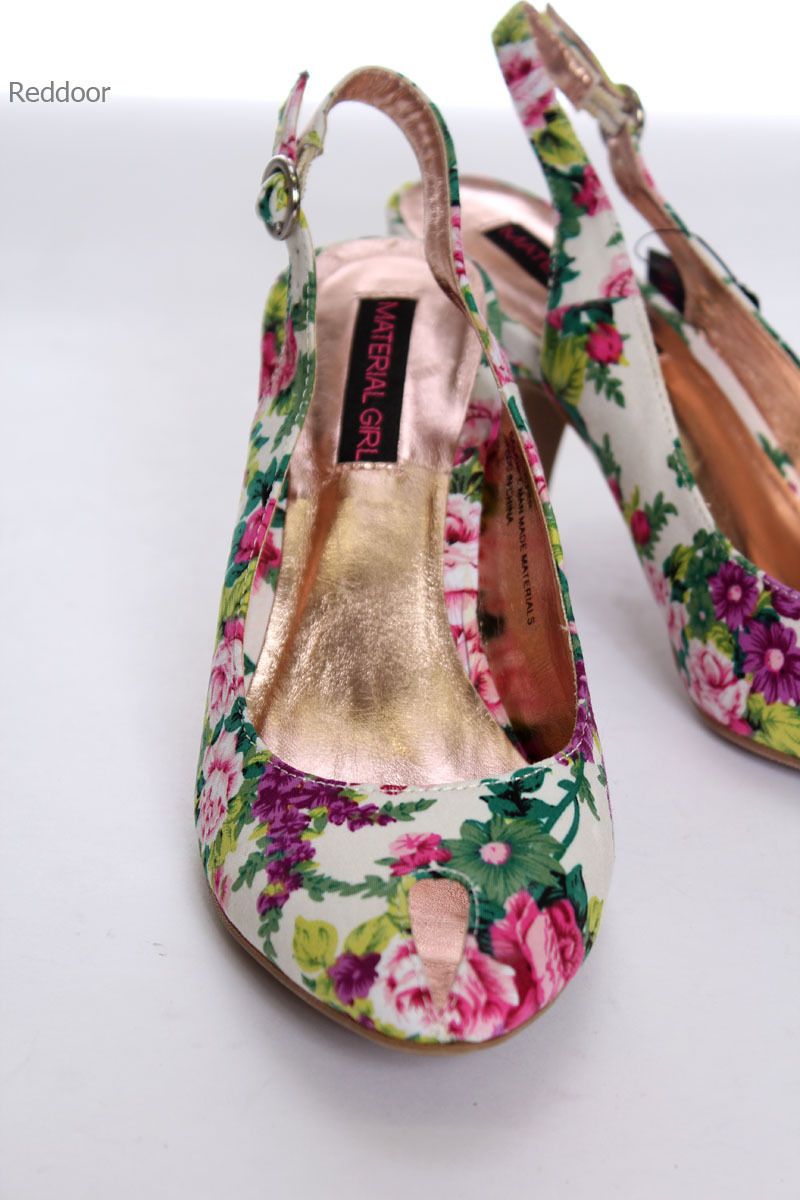 New Material Girl Sexy Peep Toe Slingback Pump Heels Multi Color Size