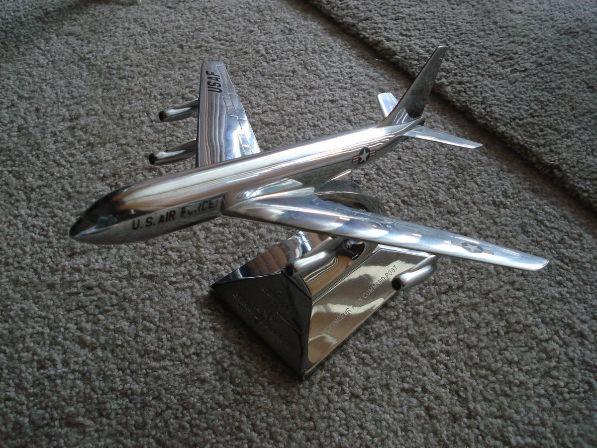  Chrome Desk top Model Boeing Jet Stratotanker Airplane Col Melcher