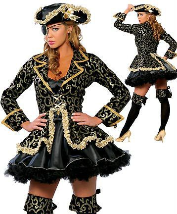 Halloween Costume Deluxe Pirate Women M L 