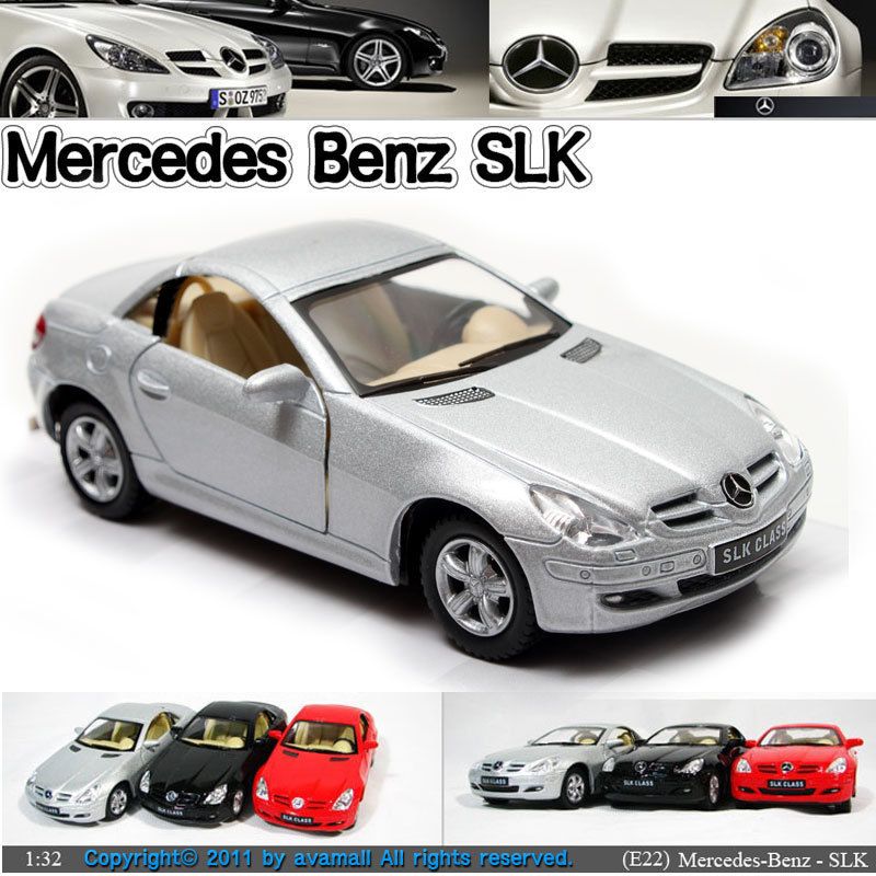 Mercedes Benz SLK 1 32 5 Silver Diecast Mini Cars Toys Kinsmart