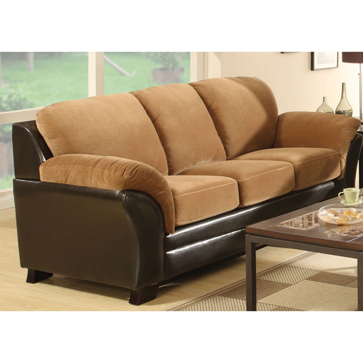 MIA Coffee Microfiber Sofa Sleeper