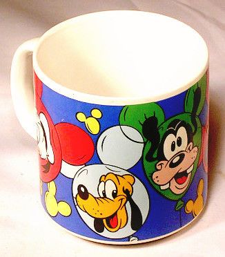 Mickie Minnie Pluto Donald Goofy Walt Disney Cartoon MUG Cup Balloons