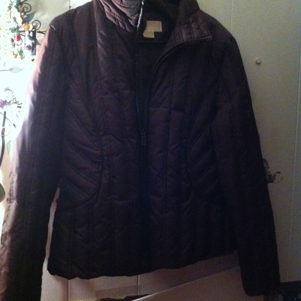 Michael Kors Womens Brown Quilted Puff Jacket