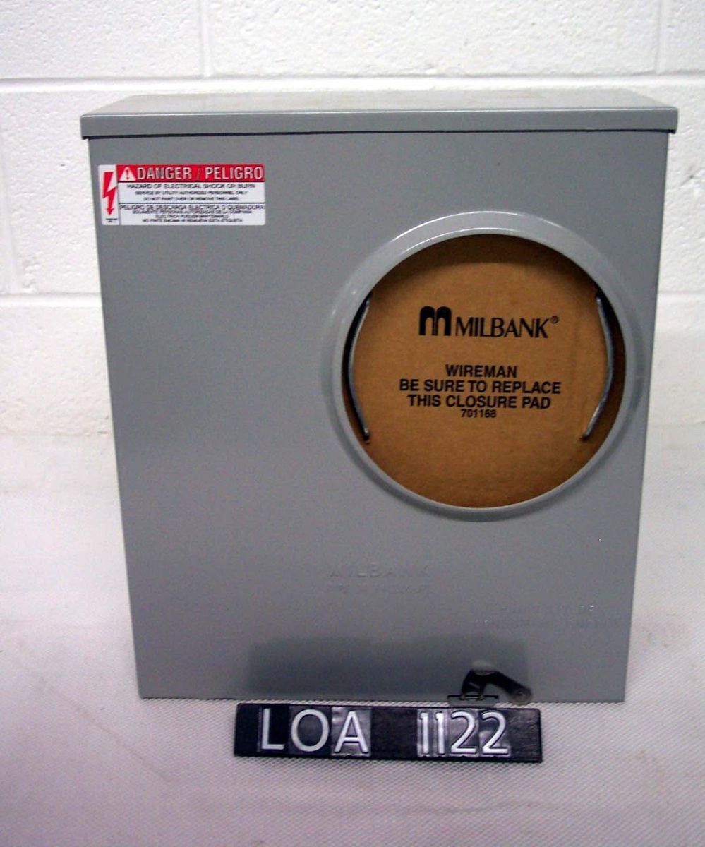 New Milbank 200 Amp 300 Volt U 200 Swug 4 Jaw Meter Socket LOA1122