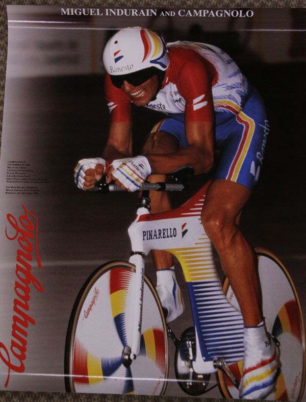 Campagnolo Miguel Indurain Vintage Poster Pinarello Vintage 80s Track