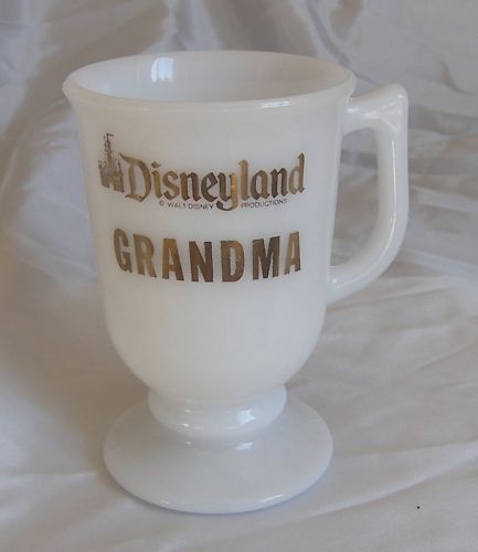 Vintage Disneyland Souvenir Grandma Milk Glass Mug