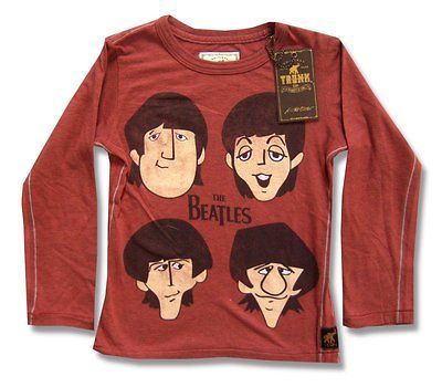 THE BEATLES & TRUNK LTD DESIGNER FACES LONGSLEEVE T SHIRT NWT 14/16