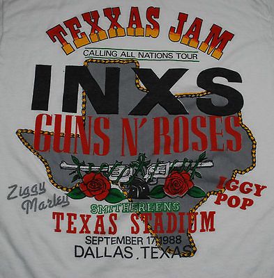 JAM GUNS N ROSES ZIGGY MARLEY INXS 88 T  SHIRT 1988 1980S XL VTG