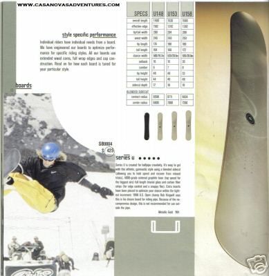 153 CM GOLD SERIES U HALFPIPE SNOWBOARD $212.50 HALF PRICE SALE