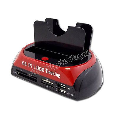 HDD HARD DRIVE DISK DUAL DOCK DOCKING STATION 2/5 Port USB 2.0 Hub