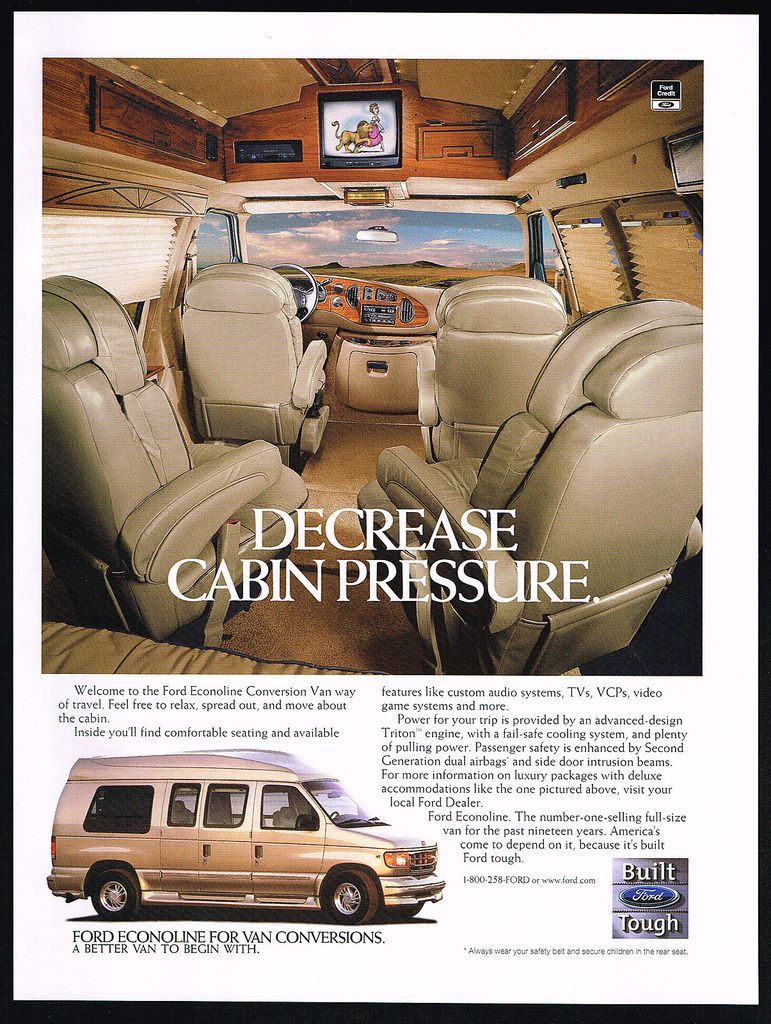 1999 Ford Econoline Conversion Van Cabin Pressure Print Ad