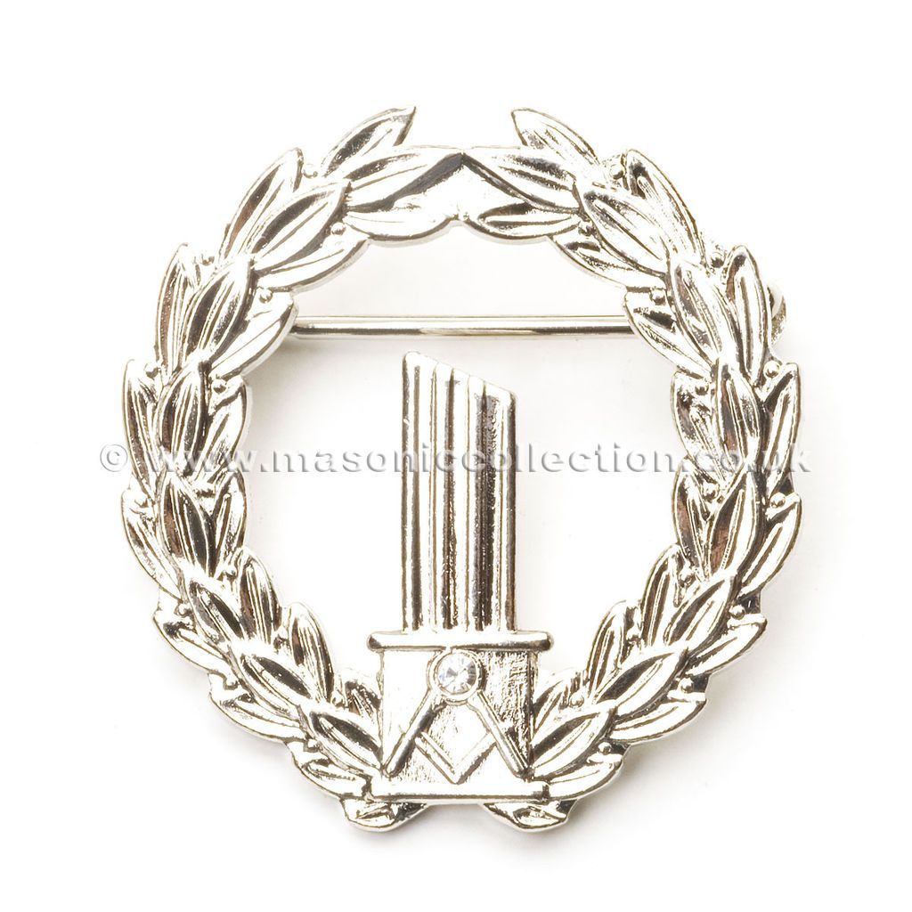 Silver Ladies Masonic Broken Column Brooch Pin Badge