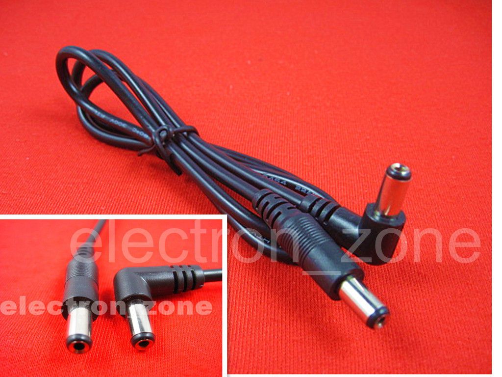 1mm DC Power Cable Right Angle Adapter Male CCTV DV Monitor