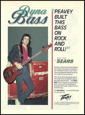 (JEFFERSON STARSHIP) PEAVEY DYNA BASS GUITAR AD 8X11 ADVERTISEMENT