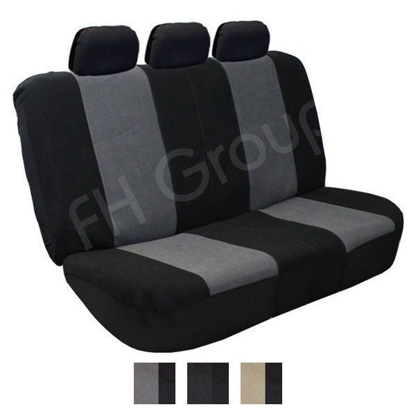 Split Bench Cover w. 3 Headrests Gray & Black (Fits 2003 Acura MDX