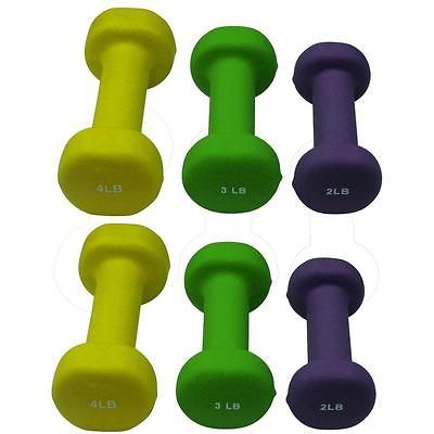 Hand Weight Neoprene Coated Dumbbell Sets 2, 3, 4 lbs PAIRS w Buy It