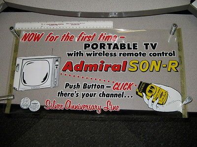 Admiral TV 1959 portable Television SON R wireless remote store