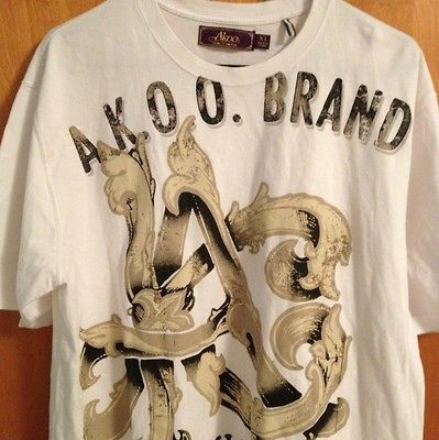 Akoo Mens White T shirt XL Only The Fittest Will Survive