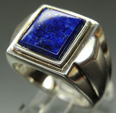 SCOTT H. RAUCH STERLING SILVER SQUARE LAPIS LAZULI SIGNET RING