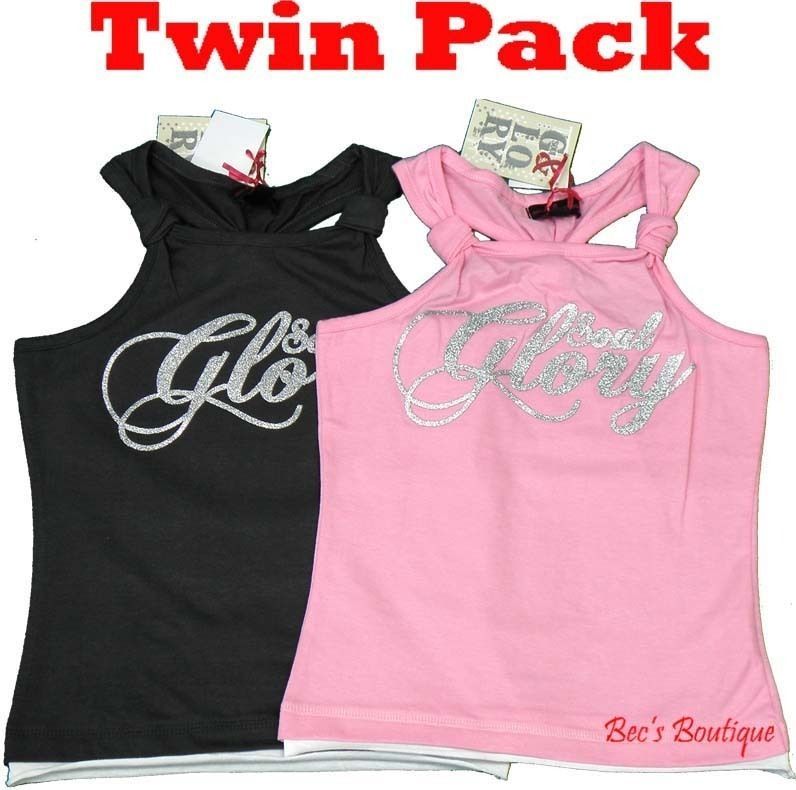 Girls Cotton Vest Tops 5 10 Years Twin Multi Pack Bundle Childrens