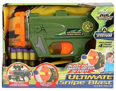 NEW BUZZBEE TOYS AIR BLASTER SNIPE BLAST FOAM SUCTION DART GUN SHOOTS