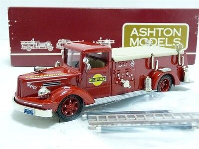 Ashton AH25 1/43 FWD F50T Pumper Truck Fire Apparatus White Metal