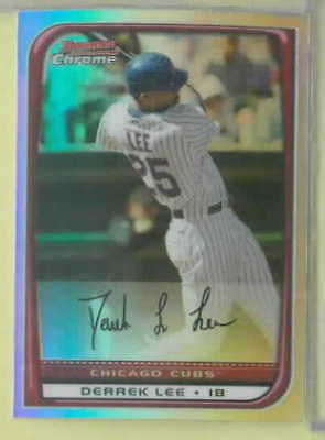 08 BOWMAN CHROME REFRACTOR #139 DEREK LEE CUBS C