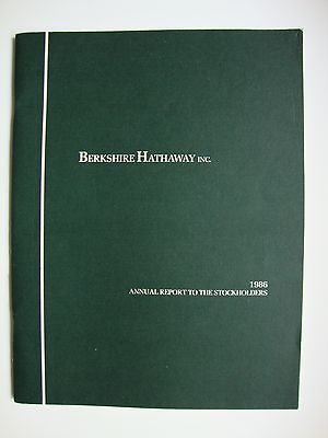 1986 Berkshire Hathaway Annual Report Warren Buffett Charlie Munger