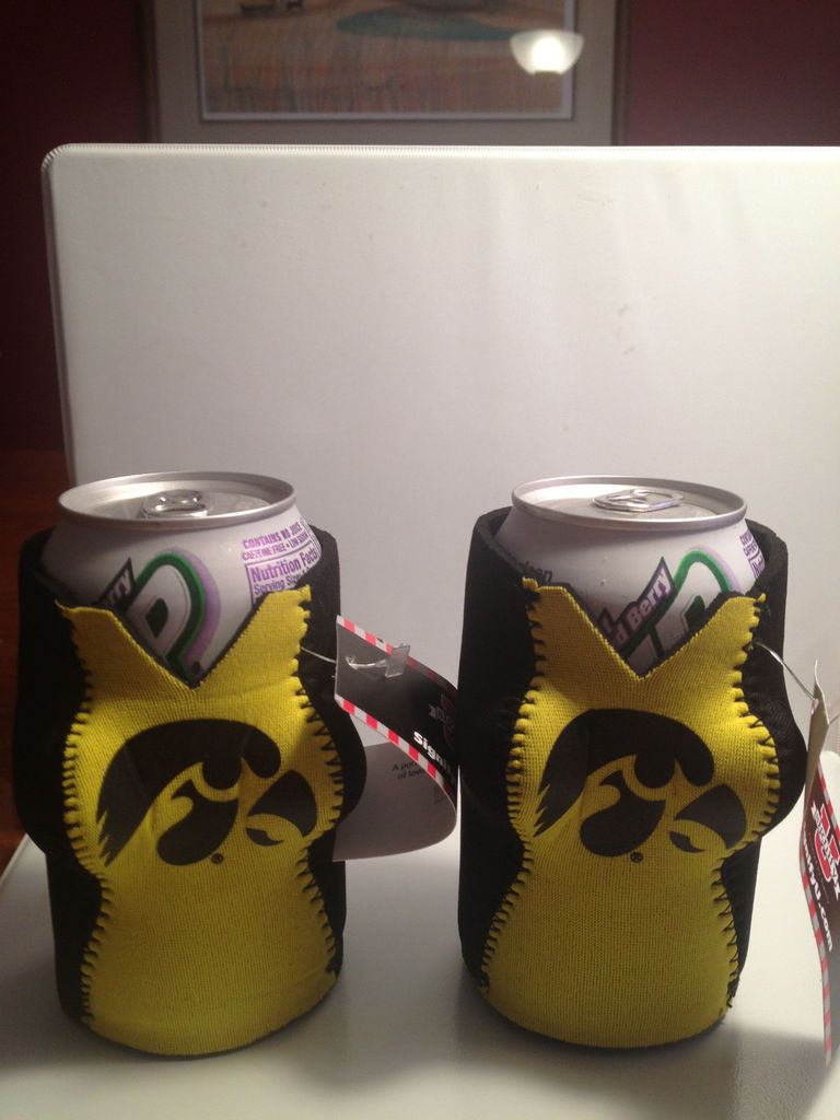 Lot of Iowa Hawkeye Breast Cancer Can Koozies