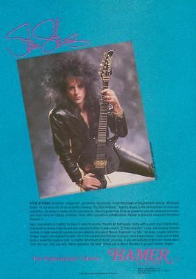 1987 HAMER STEVE STEVENS II GUITAR PRINT AD