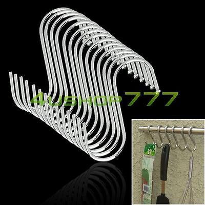 14x Kitchen S Hooks Pot Pan Hanging Hanger Rack Clothes Storage Holder