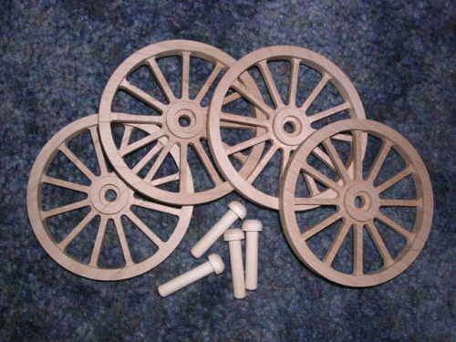 WAGON & CANNON WHEELS   3 Inch Diameter Alder Wood