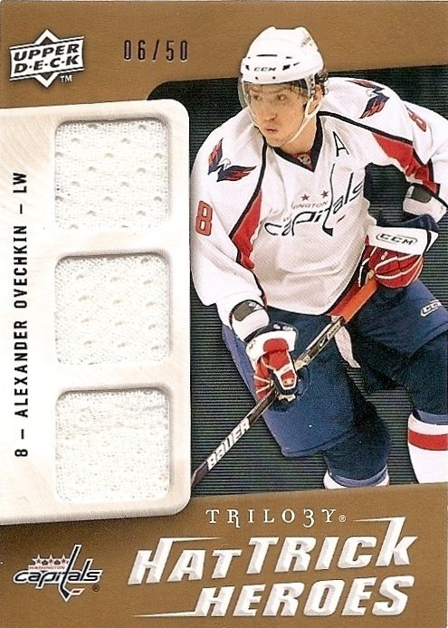 DECK TRILOGY GOLD HAT TRICK HEROES JERSEY #HTHAO Alex Ovechkin #6/50