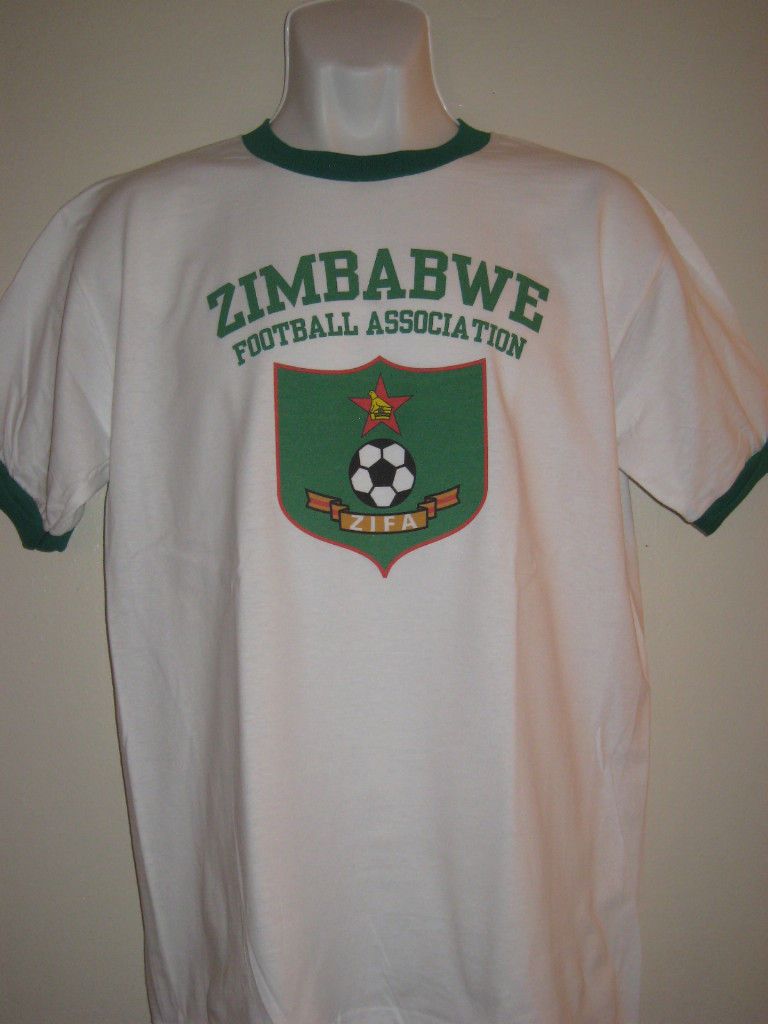 ZIMBABWE Football Association fans ringer t shirt