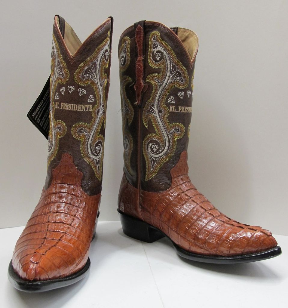 ALLIGATOR CROCODILE TAIL GENUINE SKIN COWBOY WESTERN BOOTS J TOE