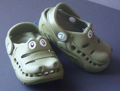 POLLIWALKS Gator Boys Green Sandals SHOES sz 6 Toddler NEW NWT