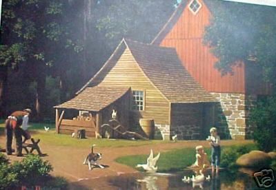 Beautiful Farmyard Scene by Paul Detlefsen Memories