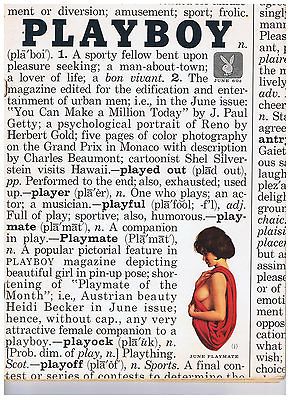 Playboy JUNE 1961   Heidi Becker Ann Richards Monaco Grand Prix VG w