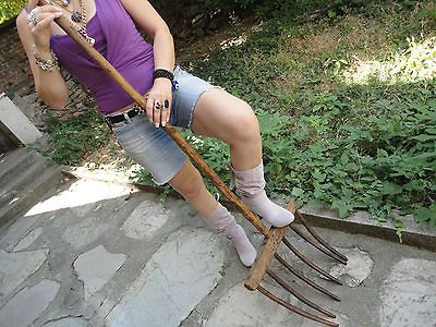 farm tool wooden pitch pitchfork hay fork grade 18th century original