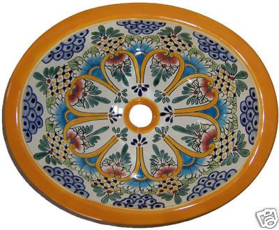 Talavera 17x14 Handpainted Drop in Sink Mexican # 173