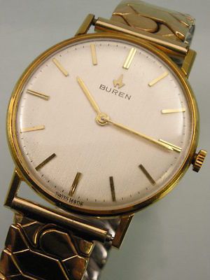 GOOD GENTS BUREN ANALOGUE GOLD PLATED WRISTWATCH EXPANDABLE STRAP