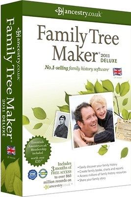 FAMILY TREE MAKER 2011 DELUXE EDITION   3 MONTHS ANCESTRY ESSENTIALS