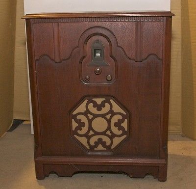 ANTIQUE RARE TEMPLE CONSOLE RADIO (Chicago) about 1929 WORKING COND