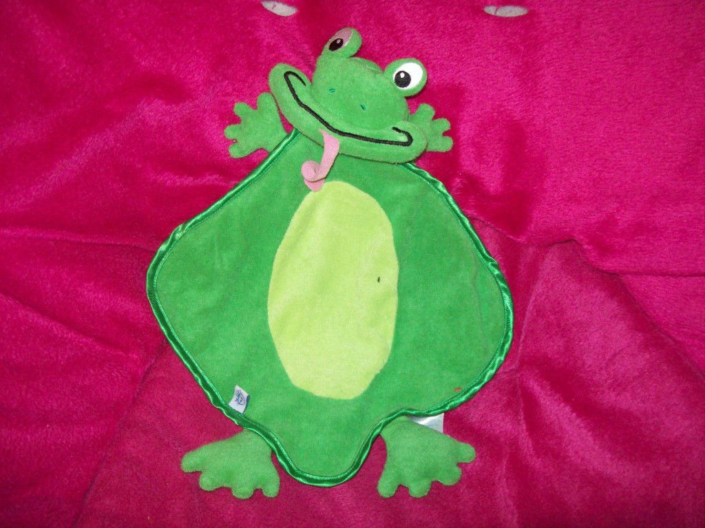 Baby Einstein finger puppet Blanket frog green 2004 soft baby toy