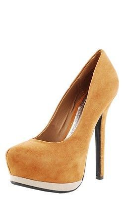 Brand New Chnnat Mustard Beige Platform High Heel Stiletto Women Shoe