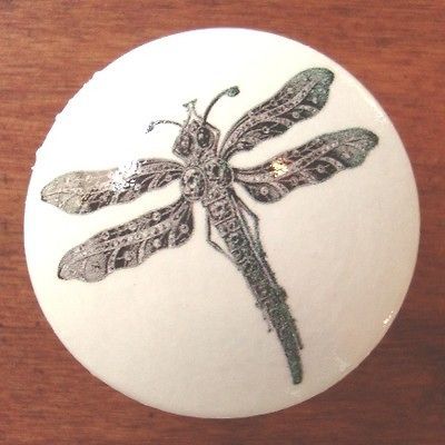 Vintage Dragonfly Dresser Bedding and Fabric Cordinate Drawer Knobs