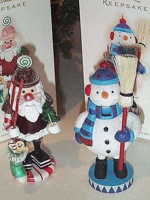 NIB HALLMARK2009 2008*NOEL NUTCRACKERS*CA NDY CLAUS JOLLY SNOWMAN SET