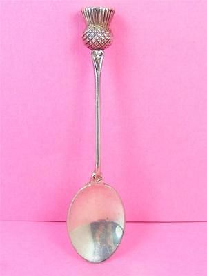 Vtg Sterling Silver Scottish THISTLE Salt SPOON Full Foreign Hallmarks